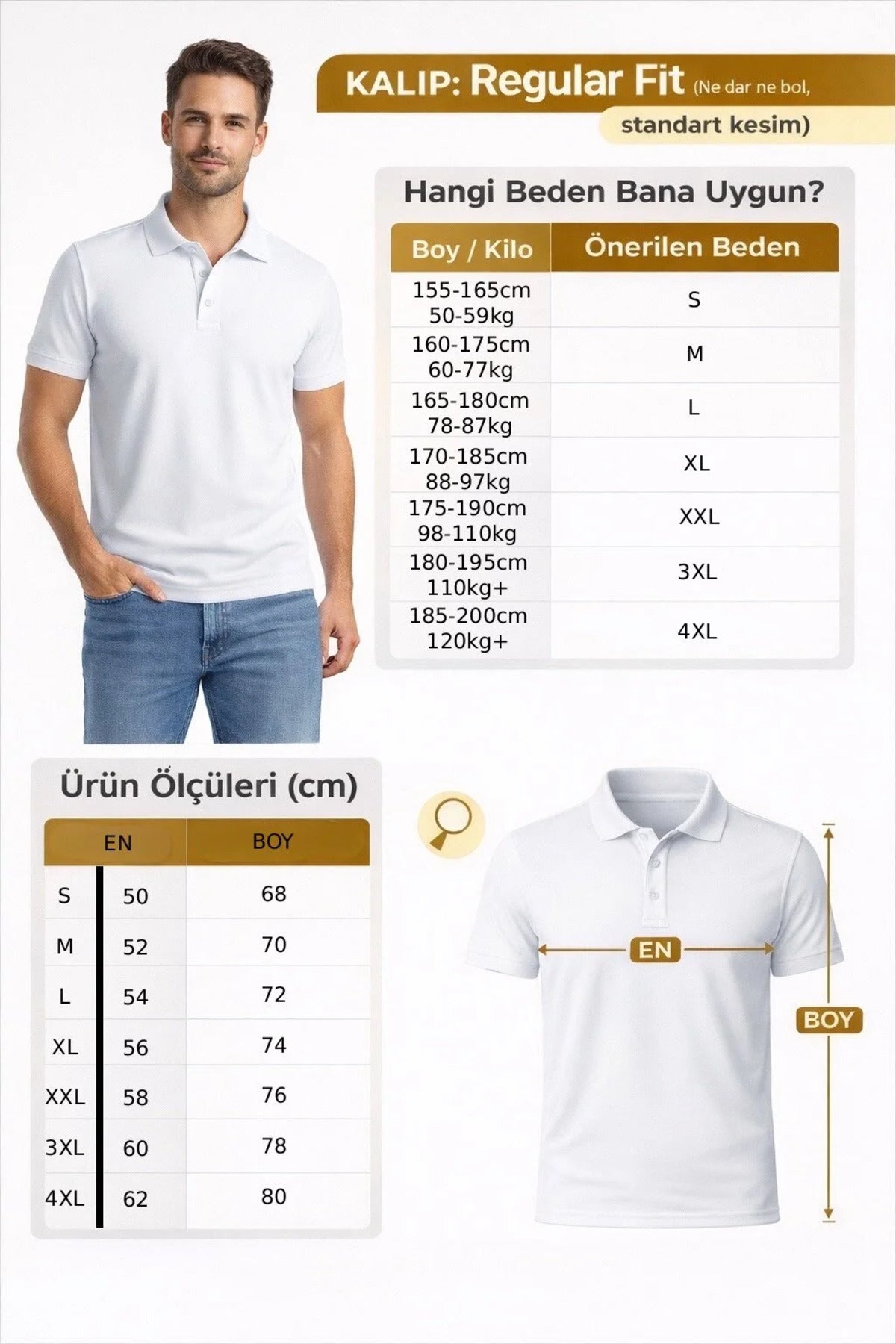 Erkek Pamuk Beyaz Polo Yaka Tişört Klasik Kesim, Yumuşak Dokulu, Kısa Kollu Günlük Erkek Polo Yaka