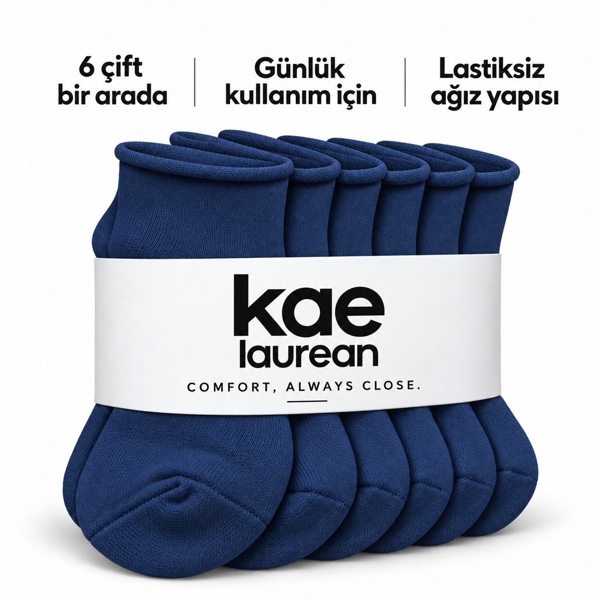 6251 erkek kısa konç lastiksiz çorap 6 çift – Lacivert – 4. görsel