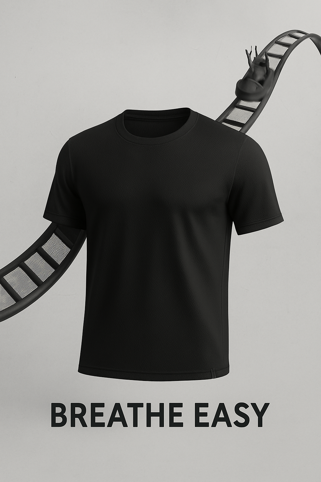 Kadın Siyah Performans Spor Tişört Hızlı Kuruyan Esnek ve Dayanıklı Kumaş Nem Emici Spor T-Shirt