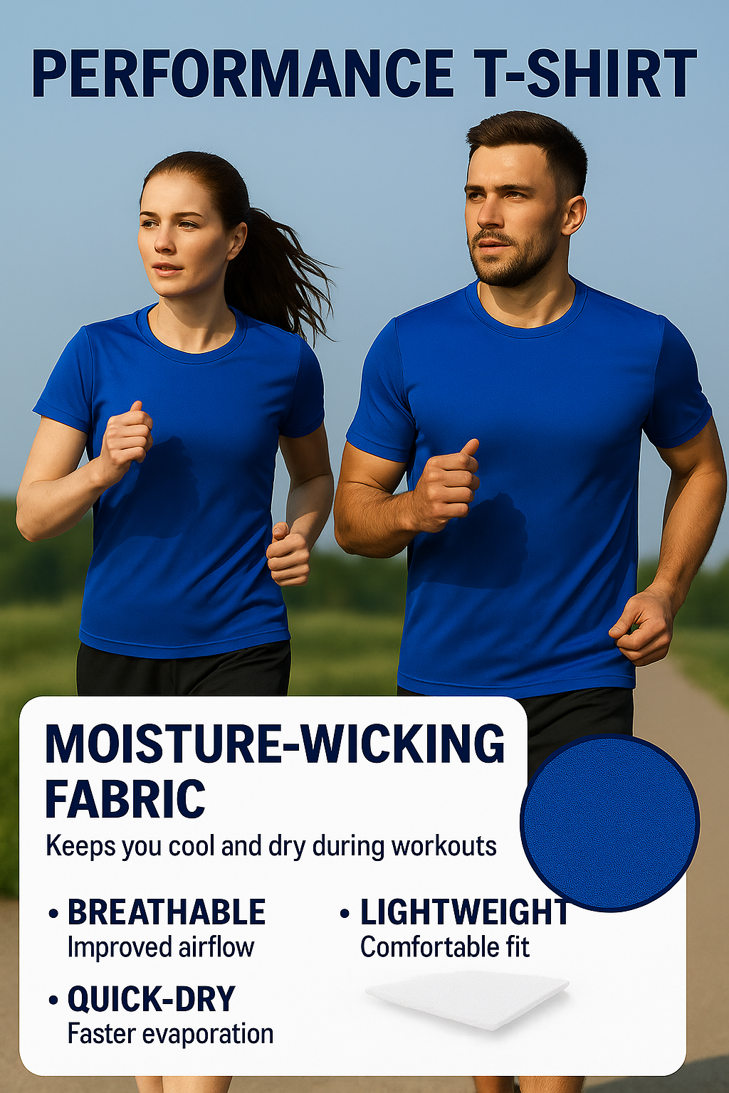 Kadın Saks Performans Spor Tişört Hızlı Kuruyan Esnek ve Dayanıklı Kumaş Nem Emici Spor T-Shirt