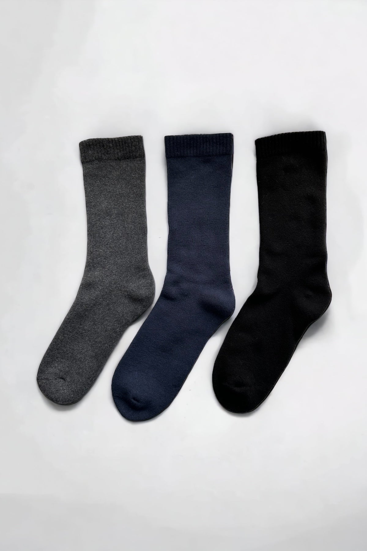 Men's 3-Pack Seamless Winter Dark Colors Towel Socks