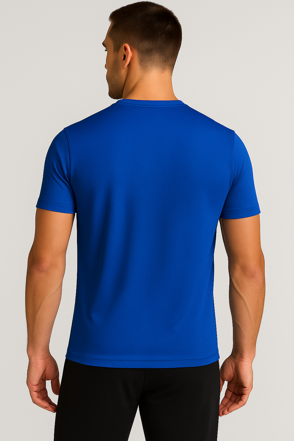 Erkek Saks Performans Spor Tişört Hızlı Kuruyan Esnek ve Dayanıklı Kumaş Nem Emici Spor T-Shirt