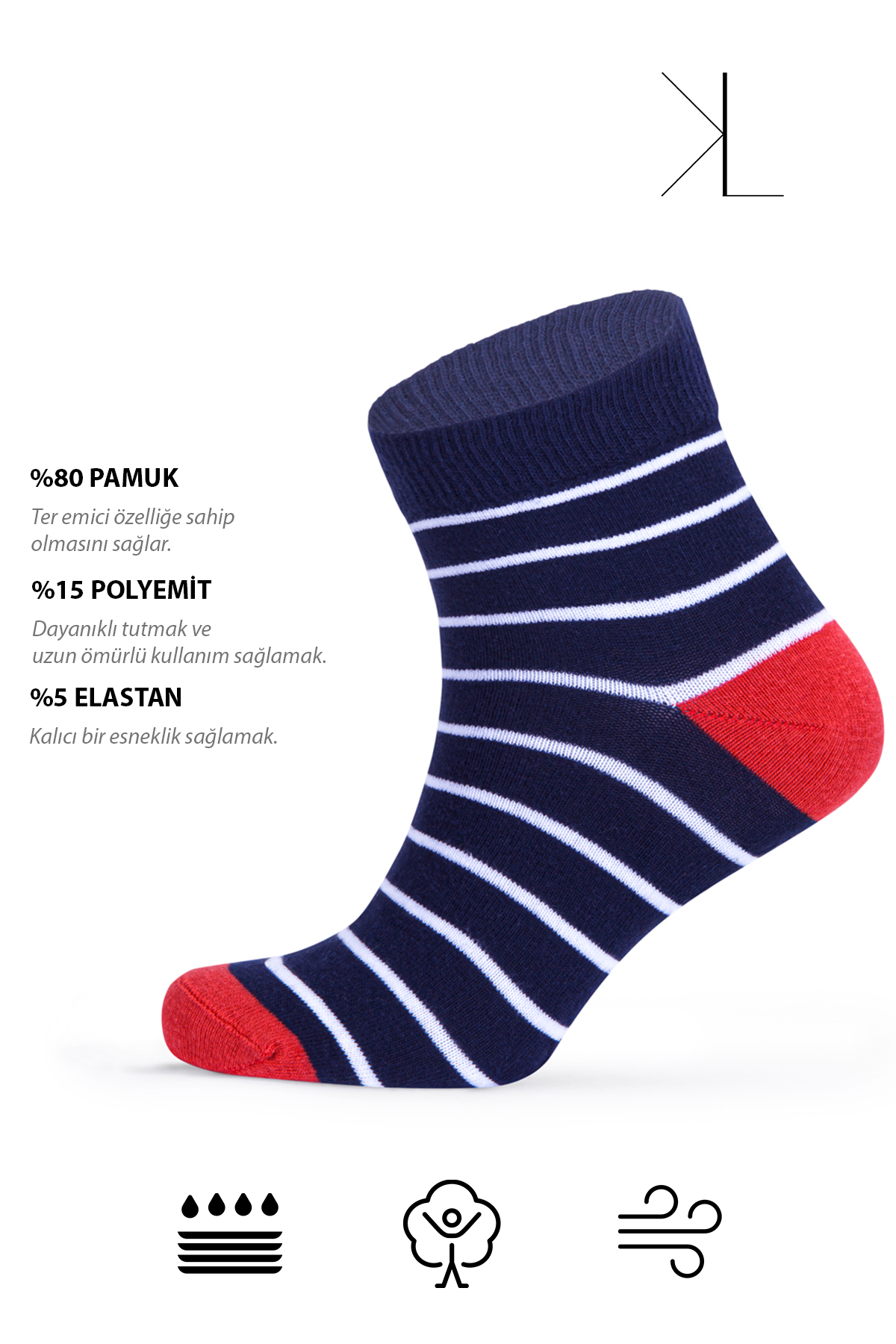 KaeLaurean Women's Short Sock Colorful Striped Seamless 