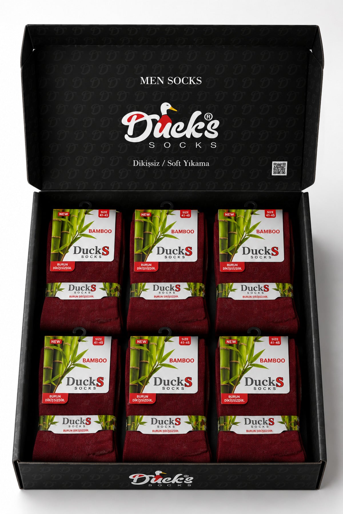 Erkek Bambu Patik Kutulu Çorap 6 Çift Dikişsiz Nefes Alabilir Terletmez