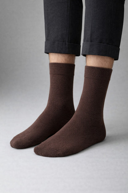 Ducks Socks Kahverengi Erkek 3'lü Dikişsiz Isı Koruyucu Termal Kışlık Havlu Çorap
