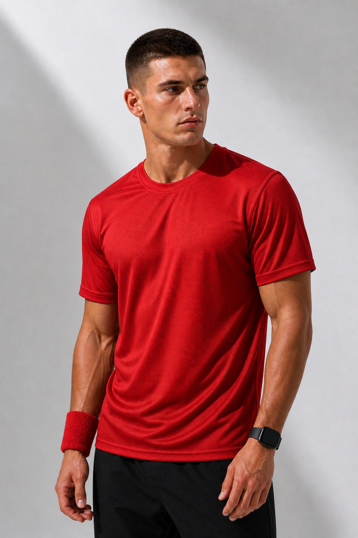 Erkek Performans Spor Tişört Hızlı Kuruyan Esnek ve Dayanıklı Kumaş Nem Emici Spor T-Shirt