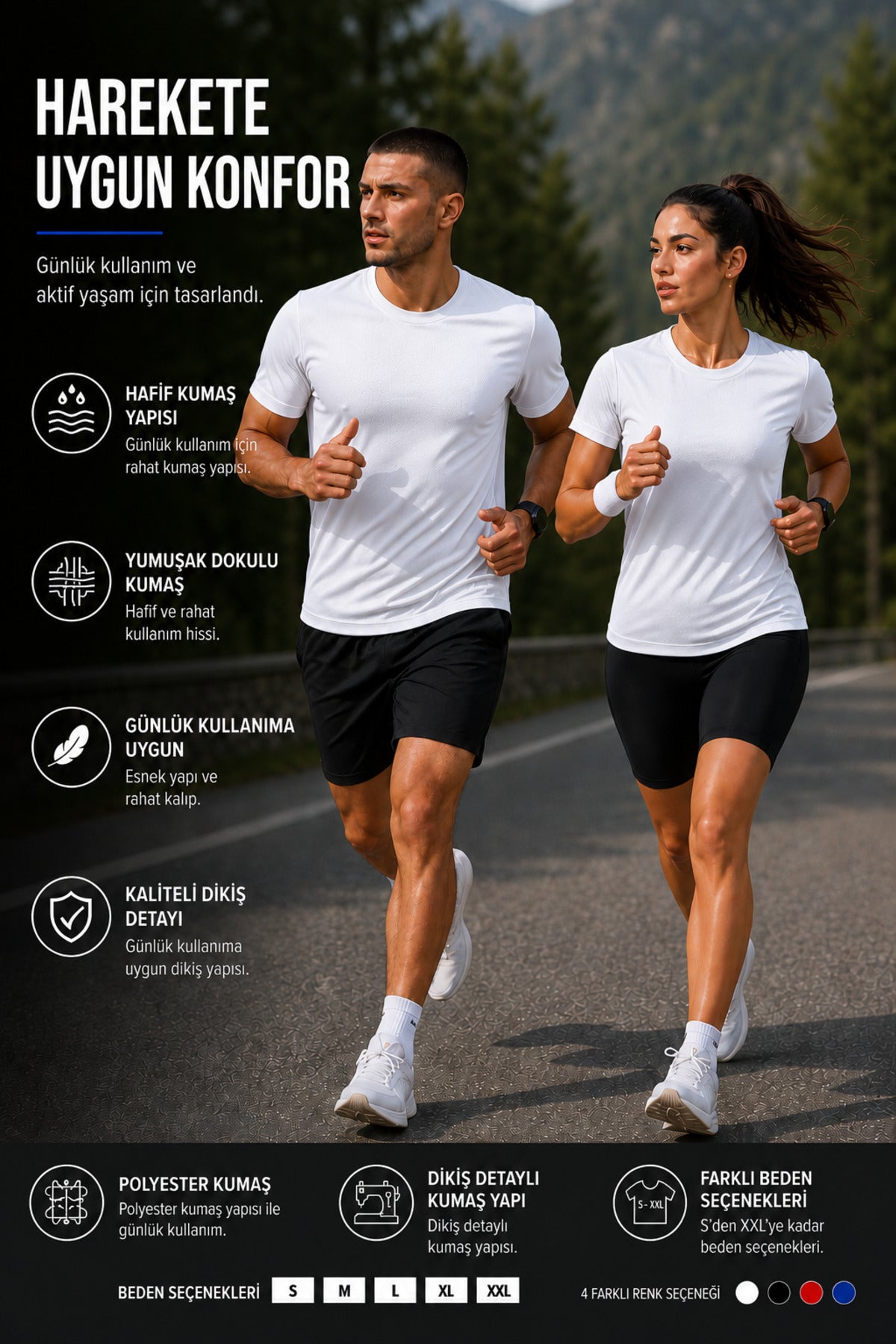 Erkek Performans Spor Tişört Hızlı Kuruyan Esnek ve Dayanıklı Kumaş Nem Emici Spor T-Shirt