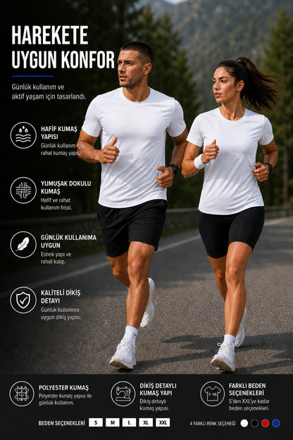 Erkek Performans Spor Tişört Hızlı Kuruyan Esnek ve Dayanıklı Kumaş Nem Emici Spor T-Shirt