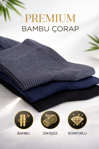 Erkek Kısa Konç Bambu Çorap 3’lü Dikişsiz Terletmeyen İnce Yazlık Nefes Alabilir Premium Çorap