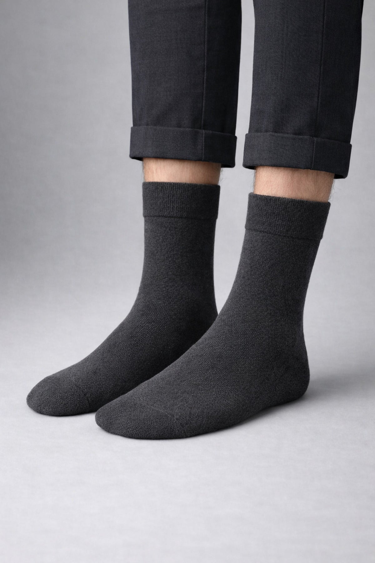 Ducks Socks Füme Erkek 3'lü Dikişsiz Isı Koruyucu Termal Kışlık Havlu Çorap