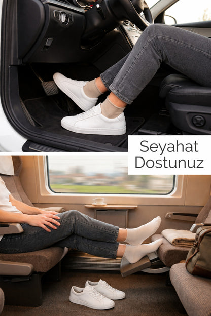 Erkek Bej Lastiksiz Seyahat Çorabı 3’lü Paket Dikişsiz/Premium/Pamuk/Kısa Yolculuk Çorabı