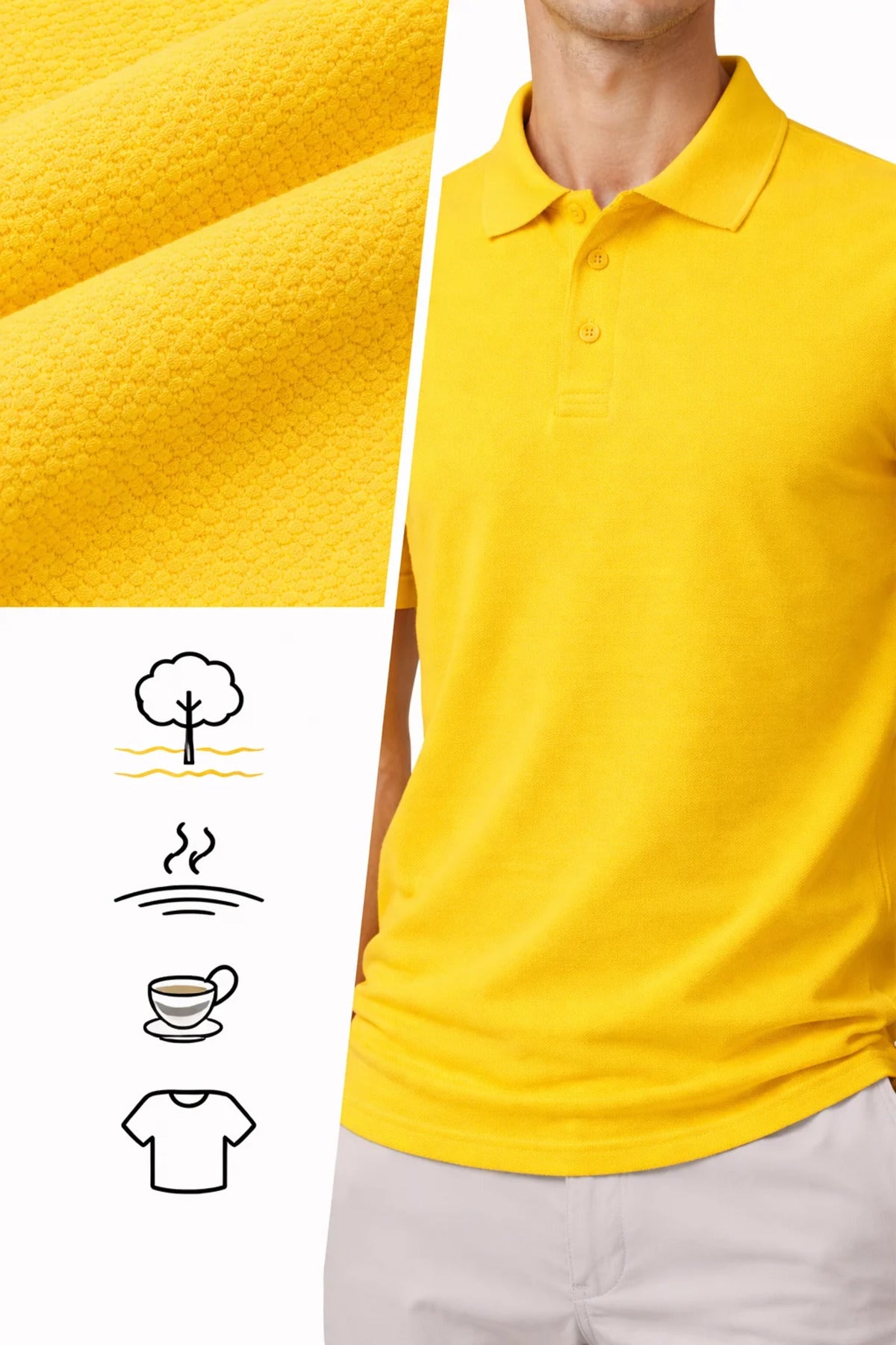 Erkek Sarı Polo Yaka T-shirt
