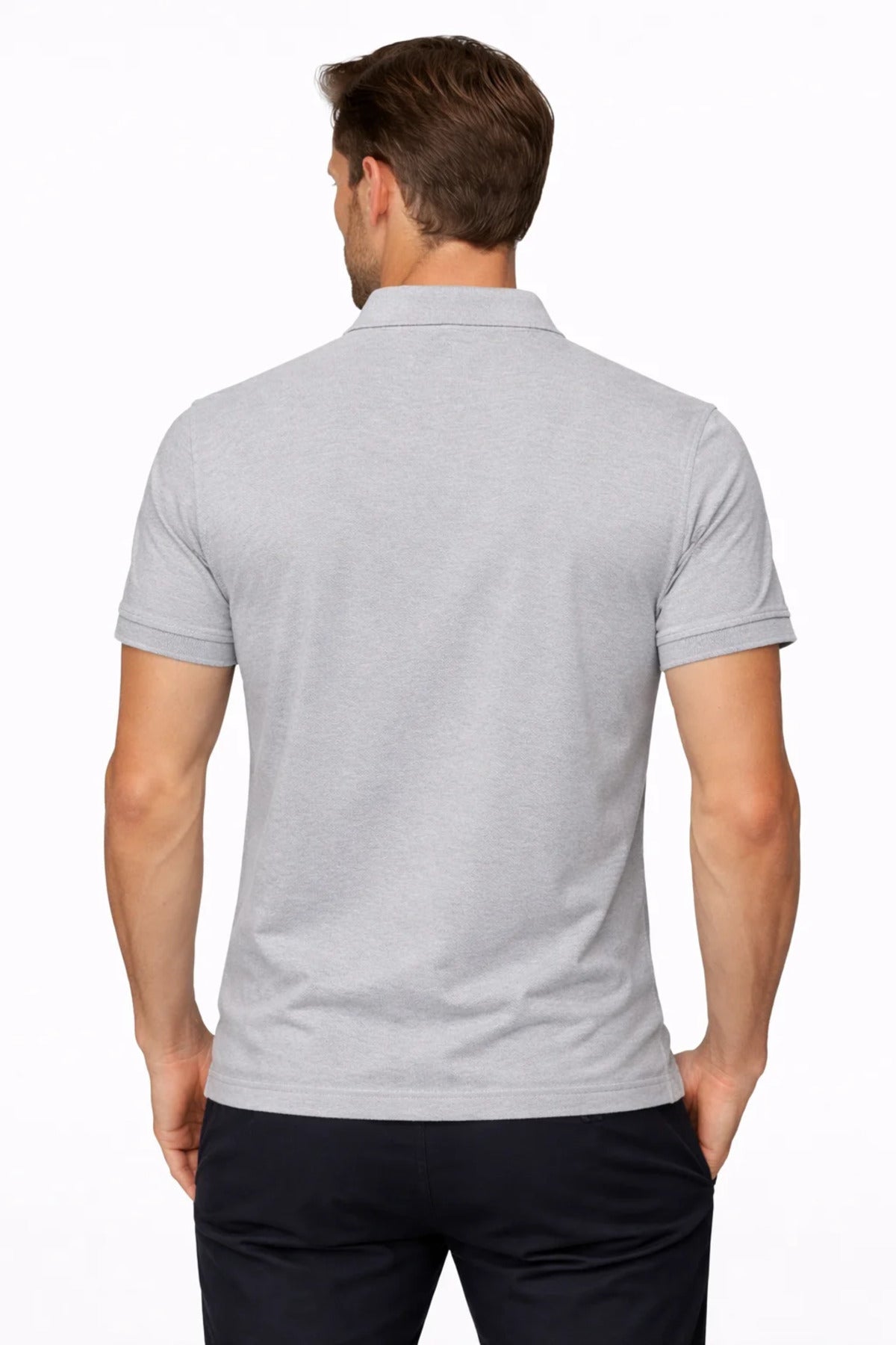 Erkek Gri Polo Yaka T-shirt