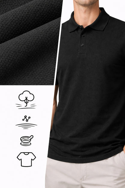 Erkek Siyah Polo Yaka T-shirt