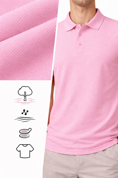 Erkek Pamuk Pembe Polo Yaka Tişört – Klasik Kesim, Yumuşak Dokulu, Kısa Kollu Günlük Erkek Polo Yaka