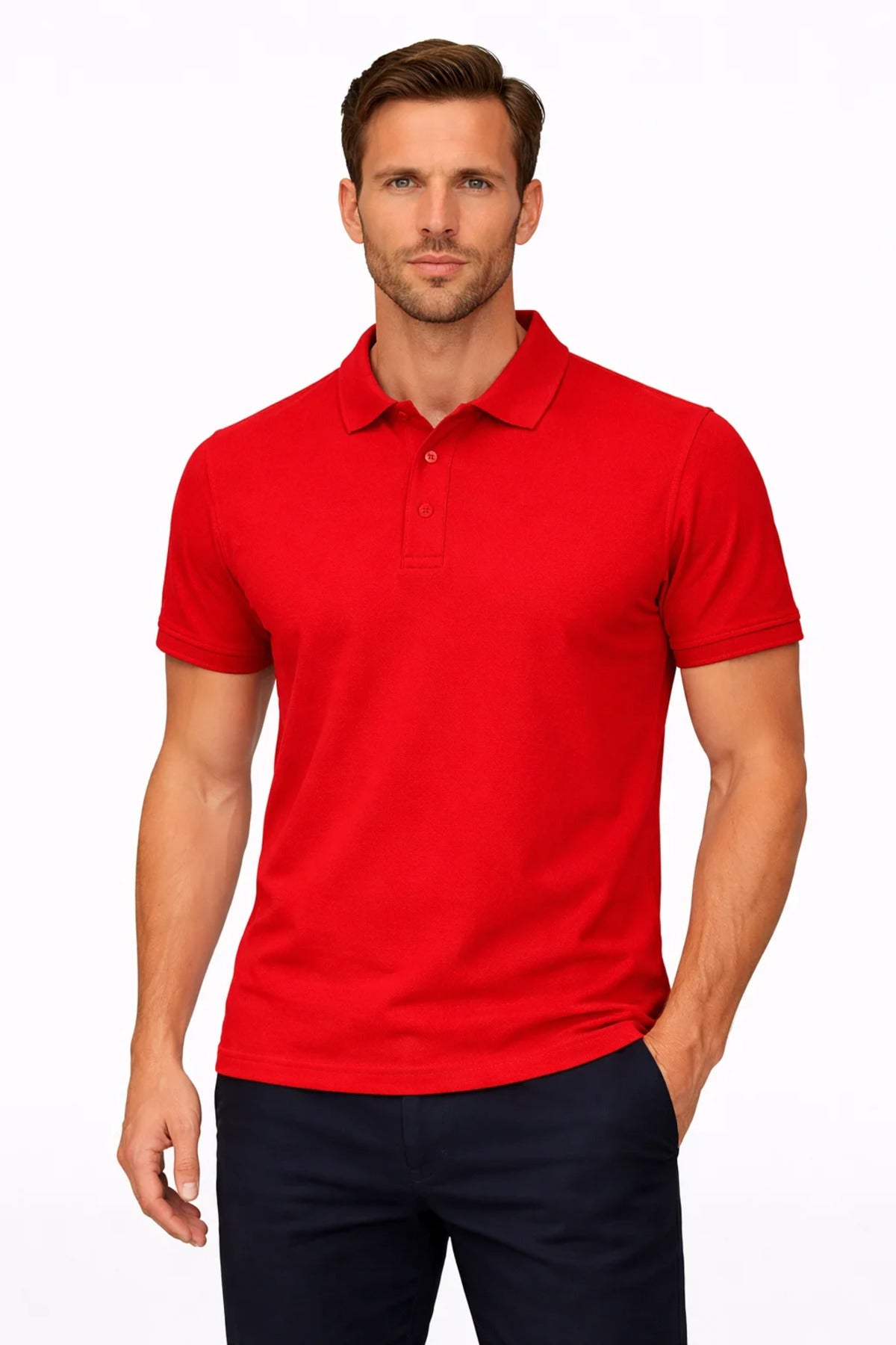 Erkek Kırmızı Polo Yaka T-shirt