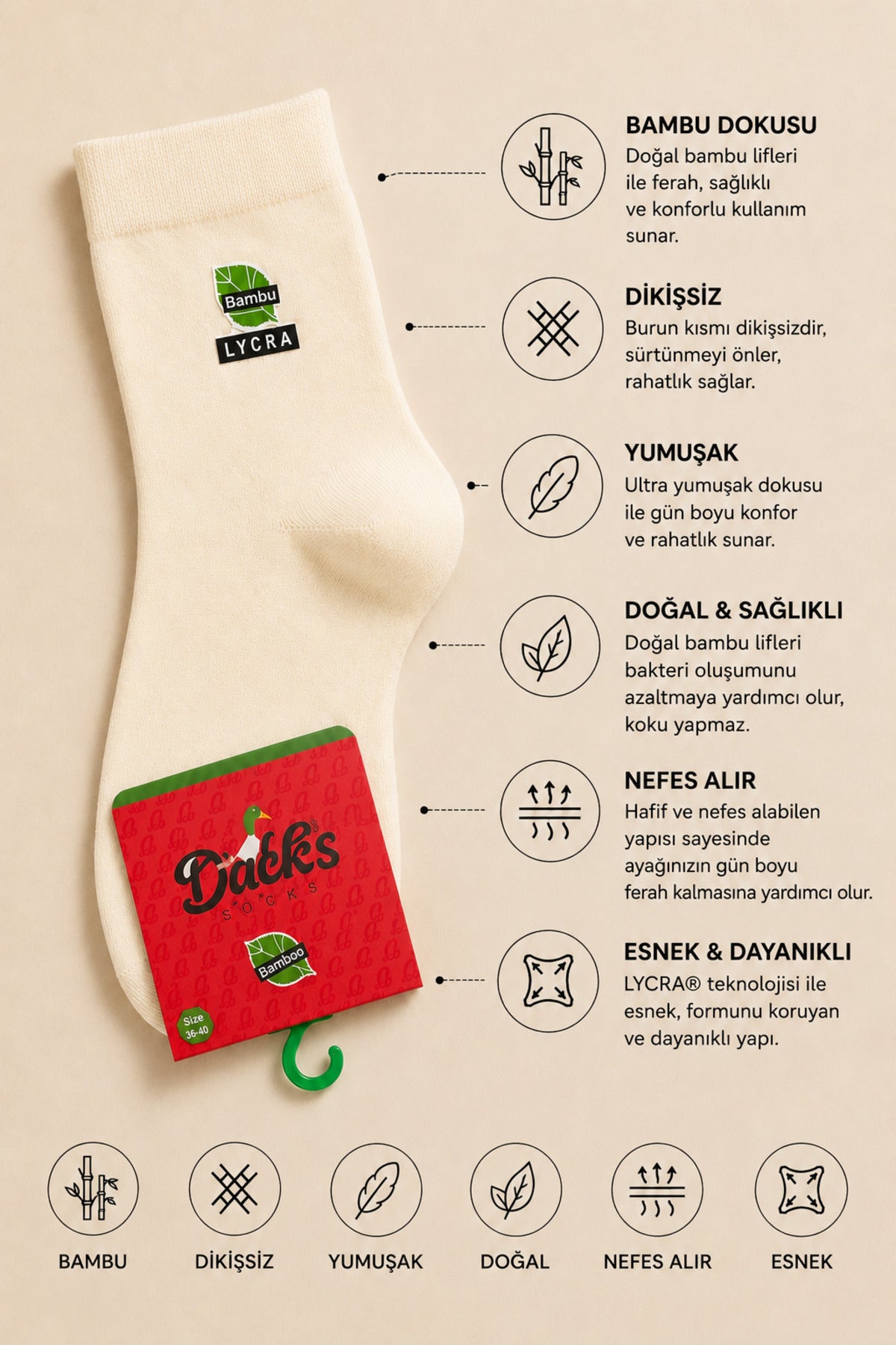 Kadın Bambu Extra Yumuşak Dikişsiz Çorap 5 Çift Kısa Konç Terletmeyen Soft Çorap