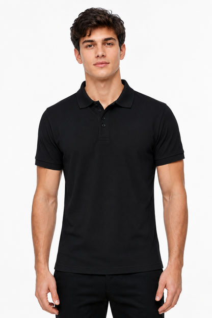 Erkek Siyah Polo Yaka T-shirt