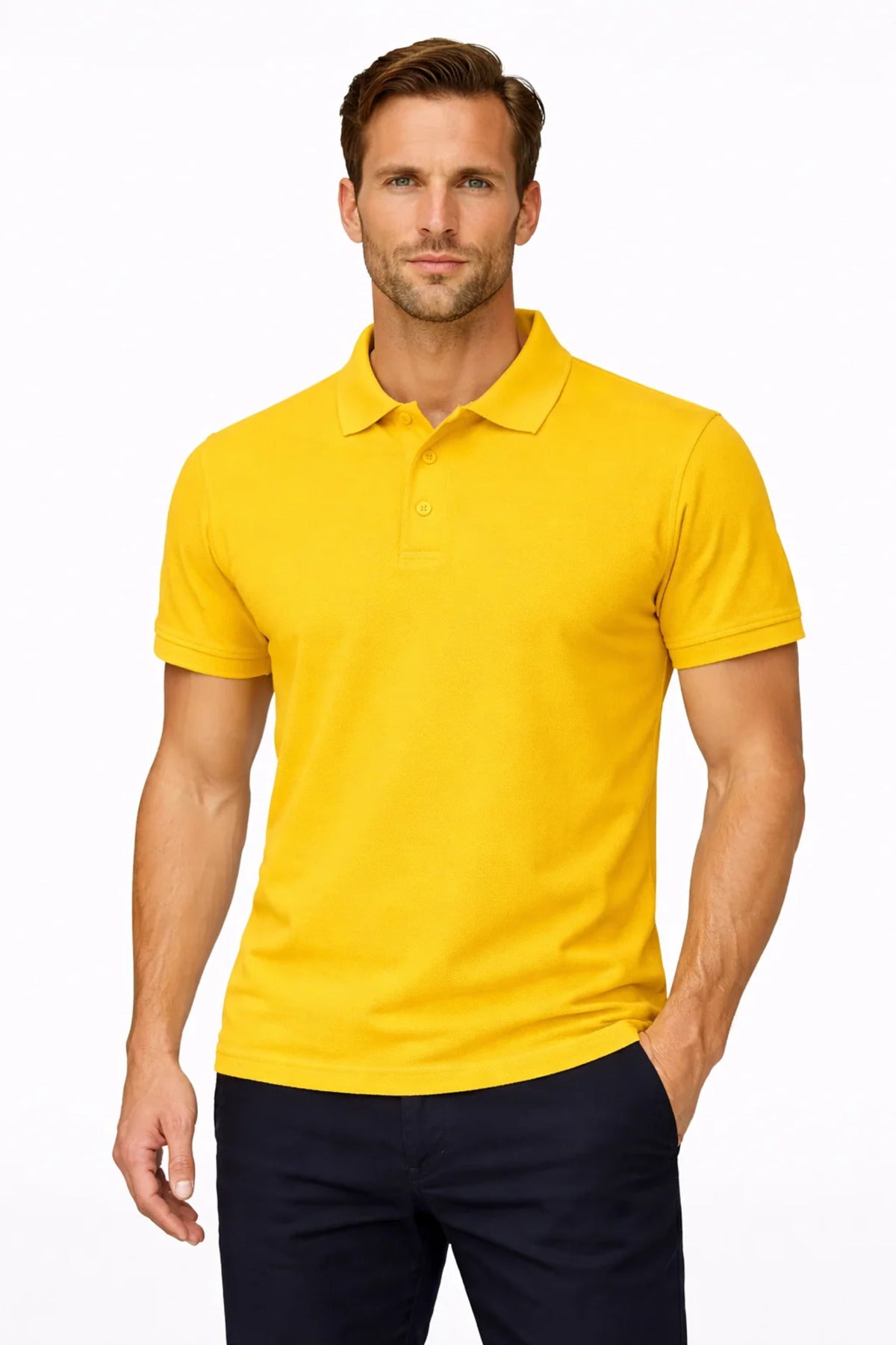 Erkek Sarı Polo Yaka T-shirt