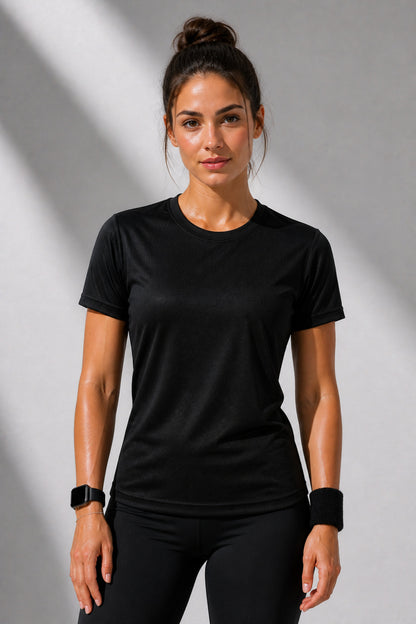 Kadın Performans Spor Tişört Hızlı Kuruyan Esnek ve Dayanıklı Kumaş Nem Emici Spor T-Shirt