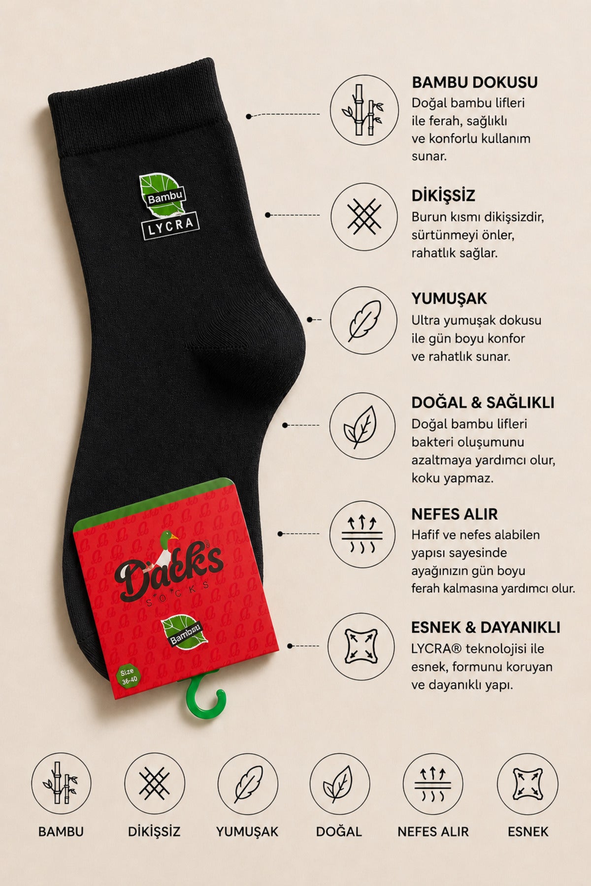 Kadın Bambu Extra Yumuşak Dikişsiz Çorap 5 Çift Kısa Konç Terletmeyen Soft Çorap