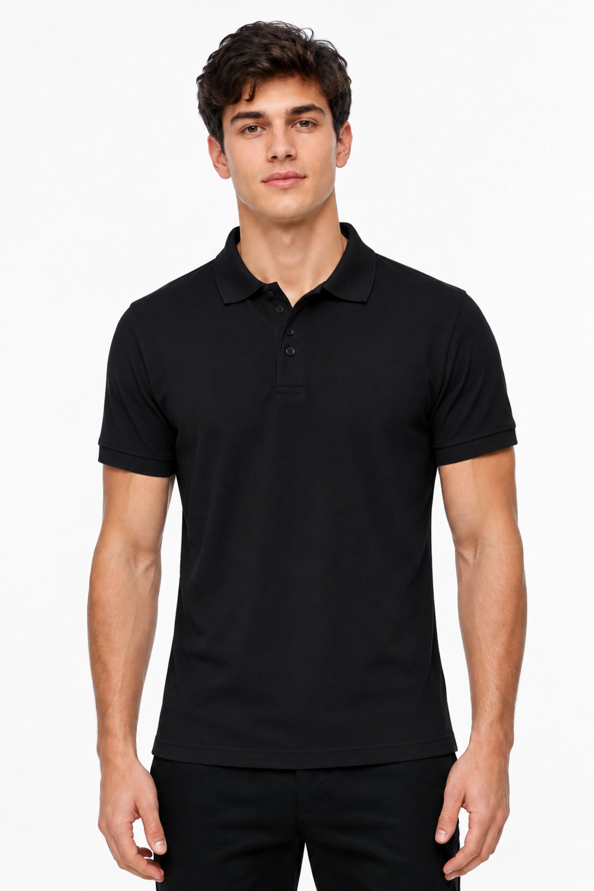 Erkek Siyah Polo Yaka T-shirt