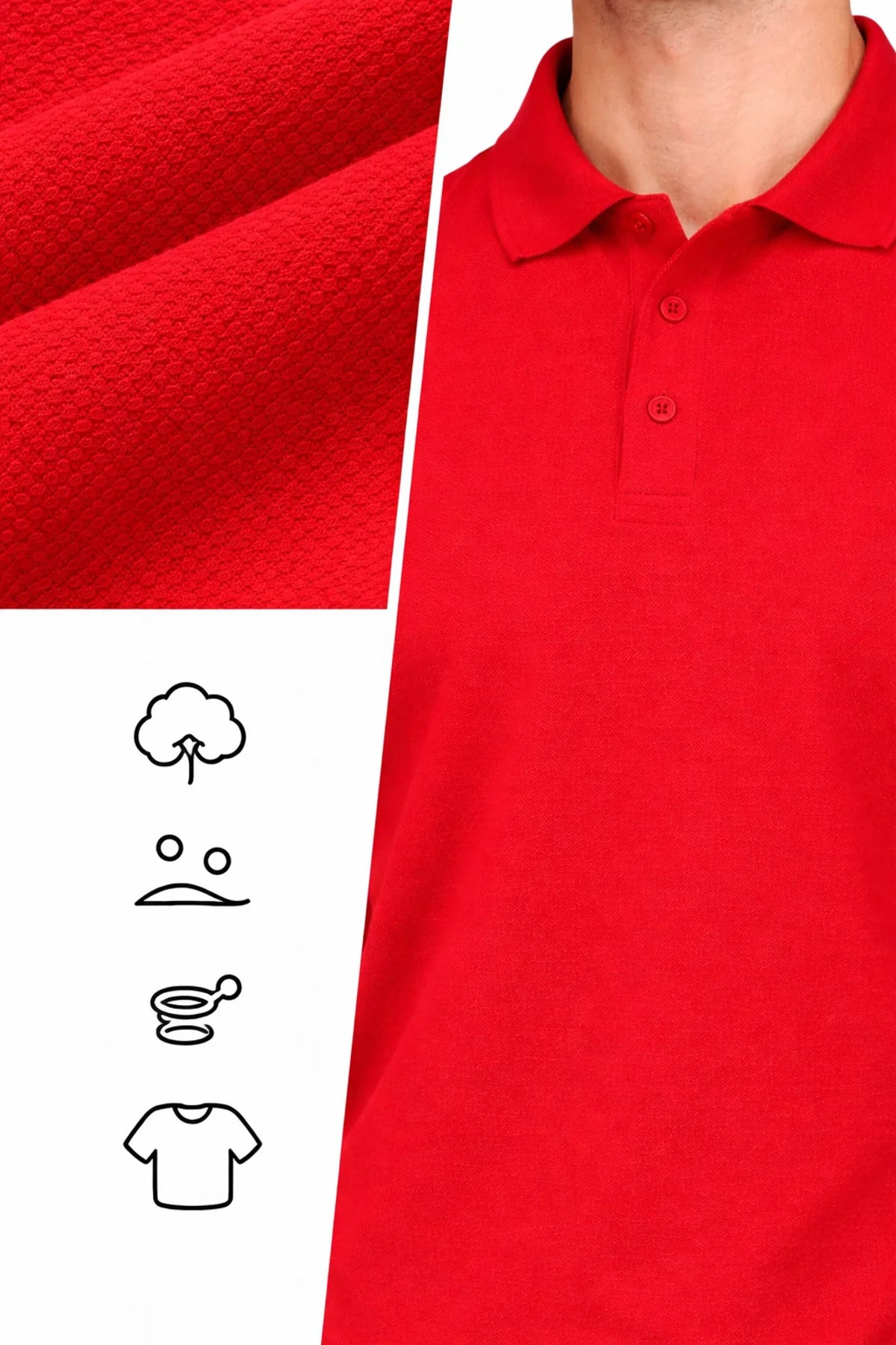 Erkek Kırmızı Polo Yaka T-shirt