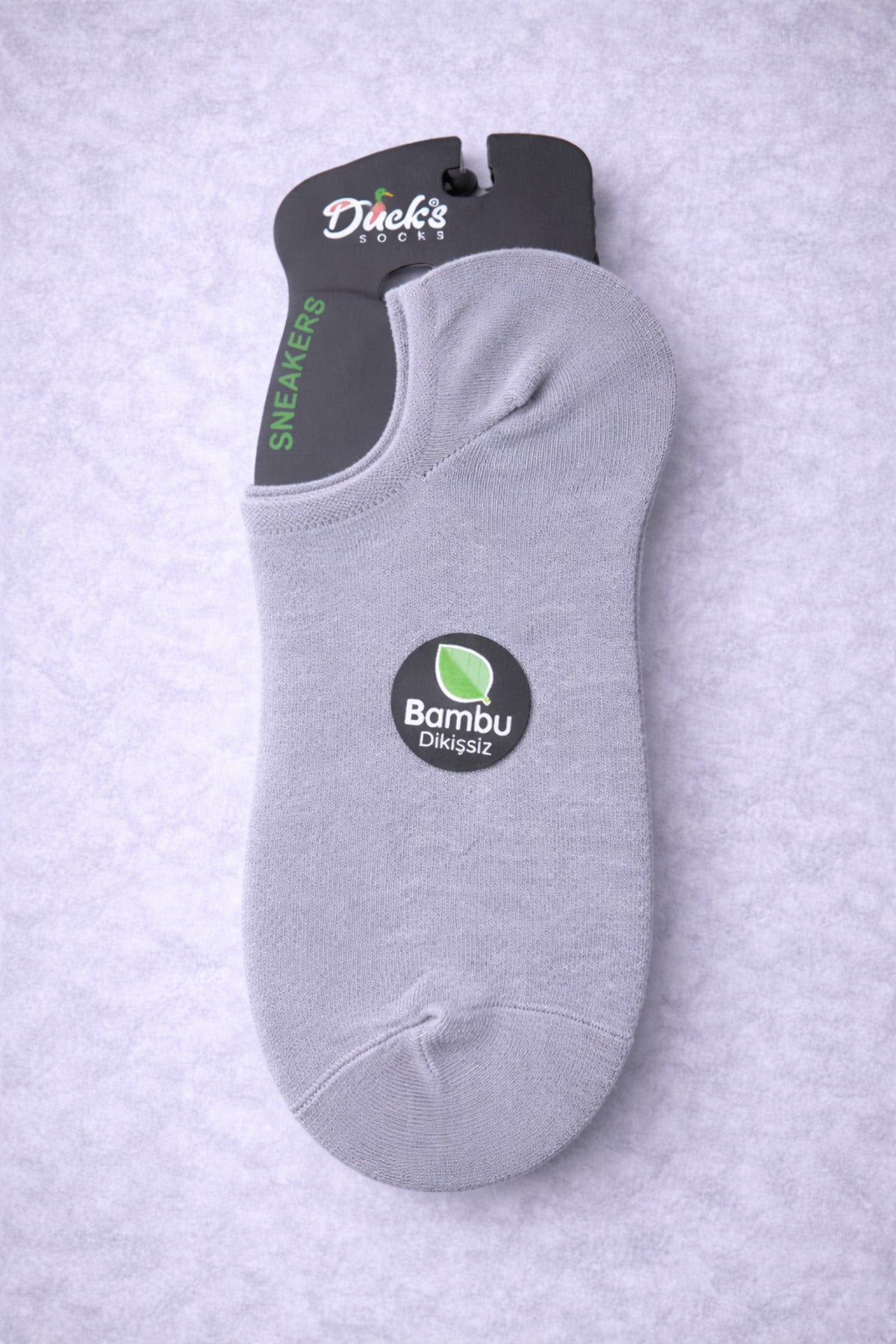 Erkek Gri Bambu Dikişsiz Sneaker Çorap Dayanıklı 3 Çift Terletmez Günlük