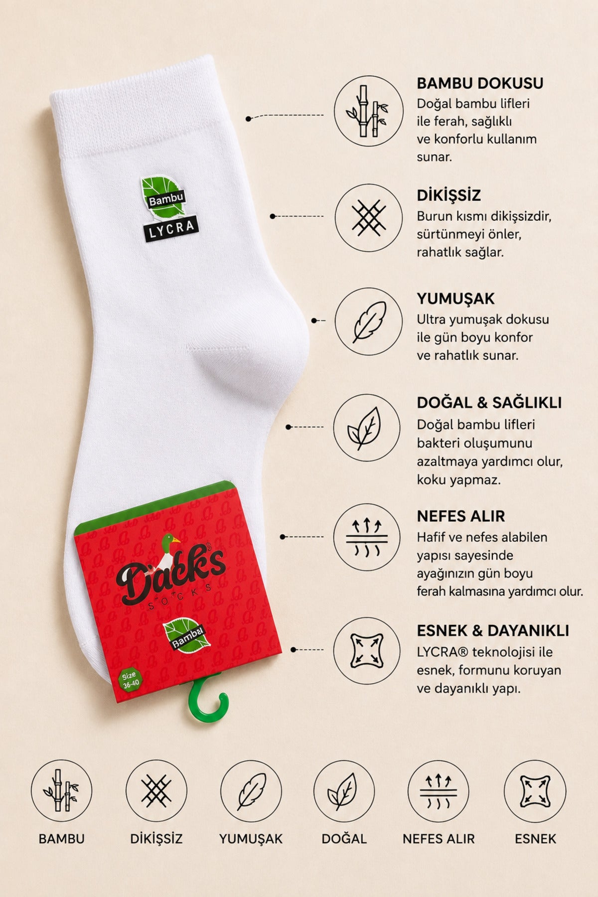 Kadın Bambu Extra Yumuşak Dikişsiz Çorap 5 Çift Kısa Konç Terletmeyen Soft Çorap