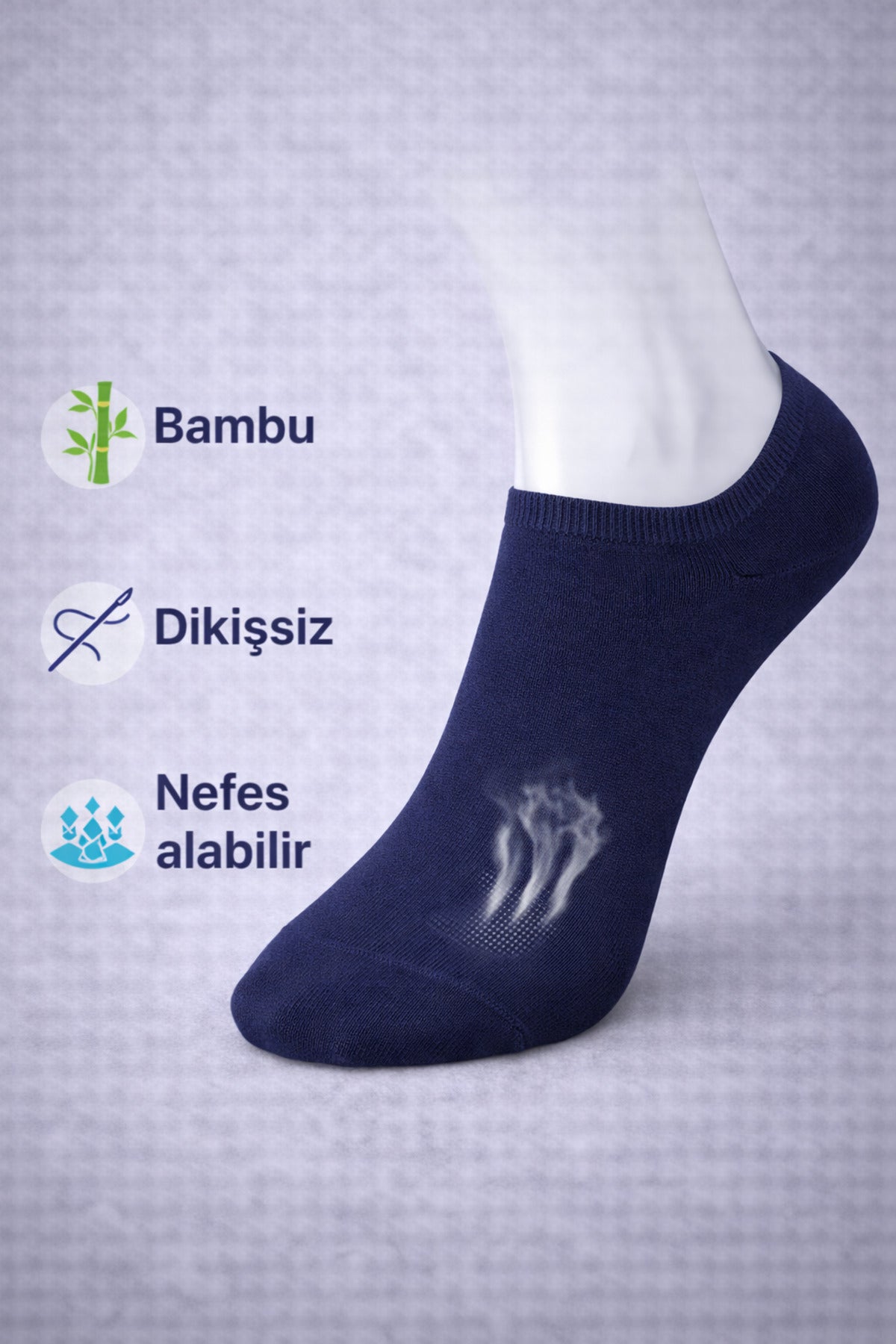 Erkek Bambu 24'lü Set Dikişsiz Yıkamalı Sneakers Çorap