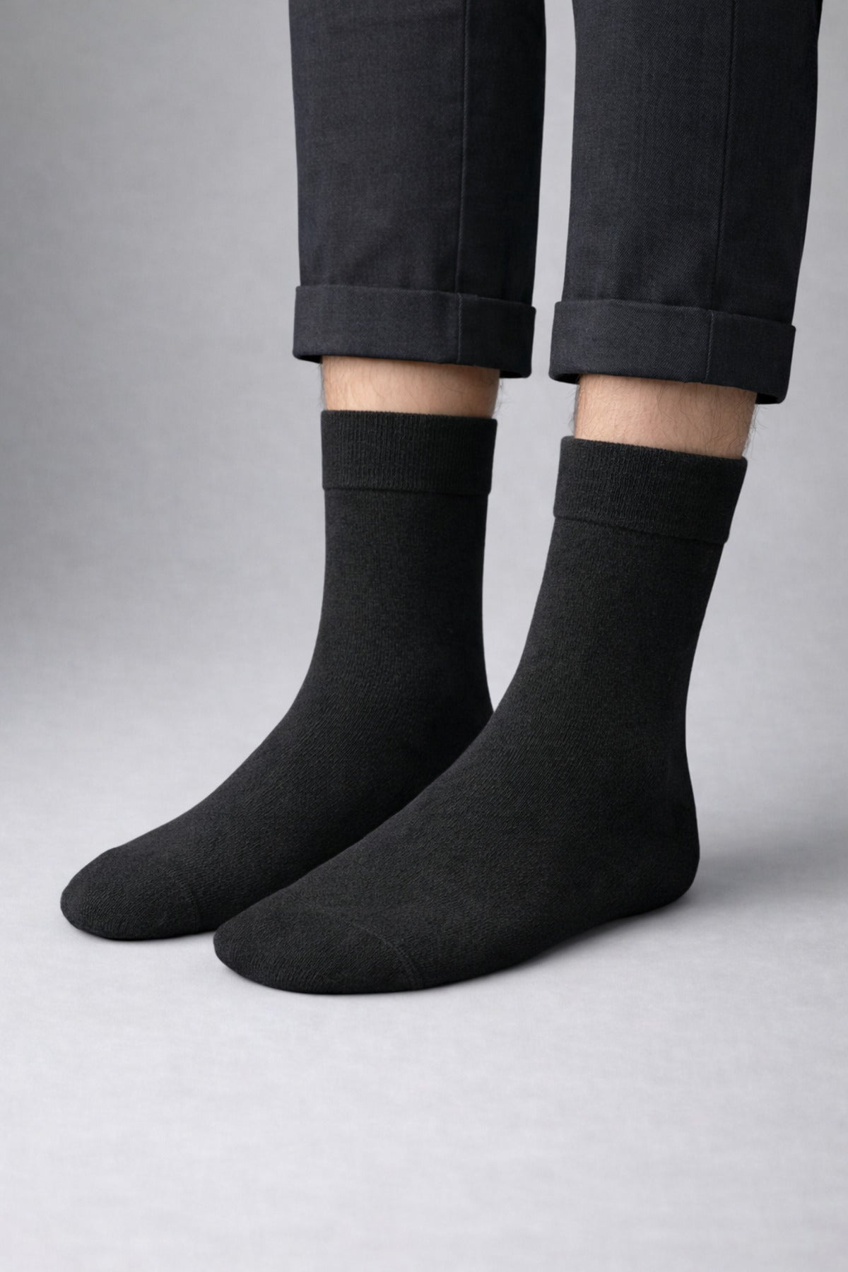 Ducks Socks Siyah Erkek 3'lü Dikişsiz Isı Koruyucu Termal Kışlık Havlu Çorap