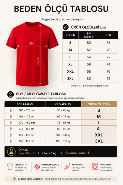 Erkek Düz Kırmızı Tişört %100 Pamuk Basic Bisiklet Yaka Regular Fit Günlük