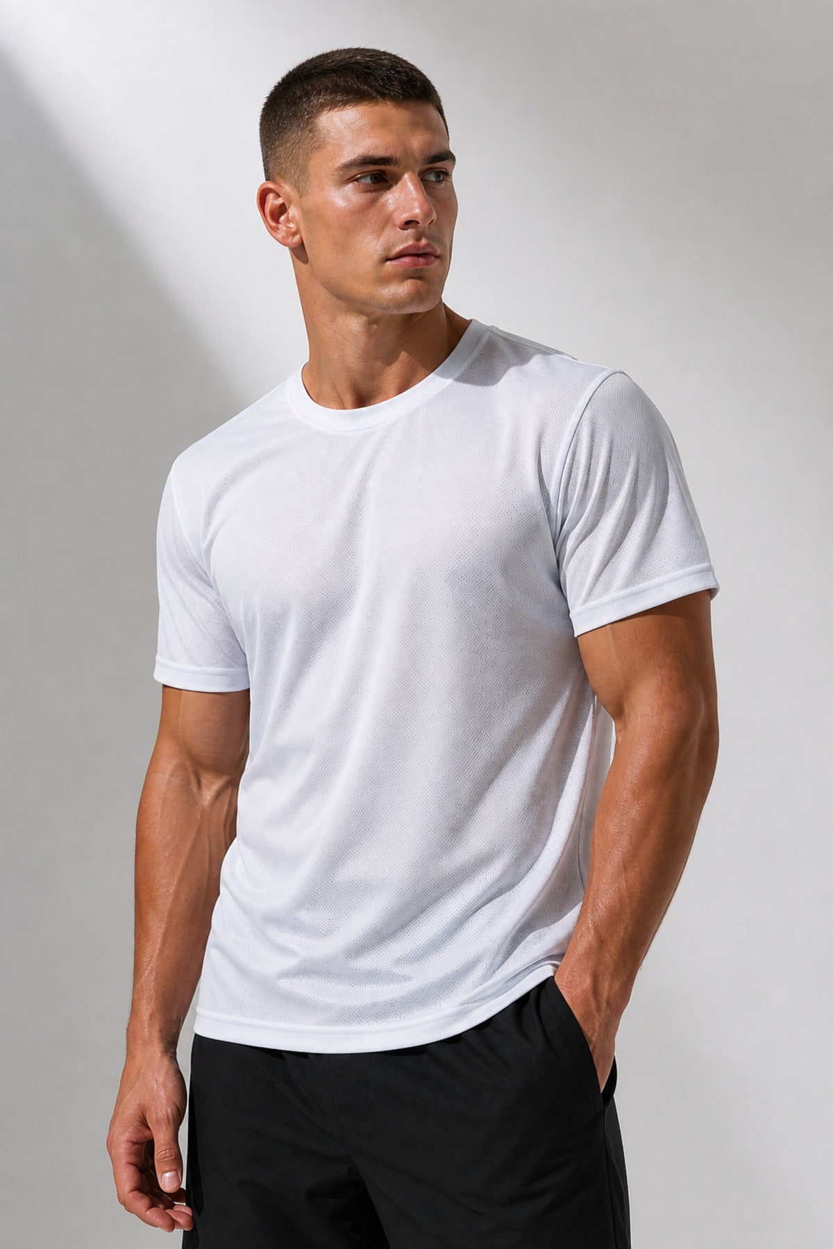 Erkek Performans Spor Tişört Hızlı Kuruyan Esnek ve Dayanıklı Kumaş Nem Emici Spor T-Shirt