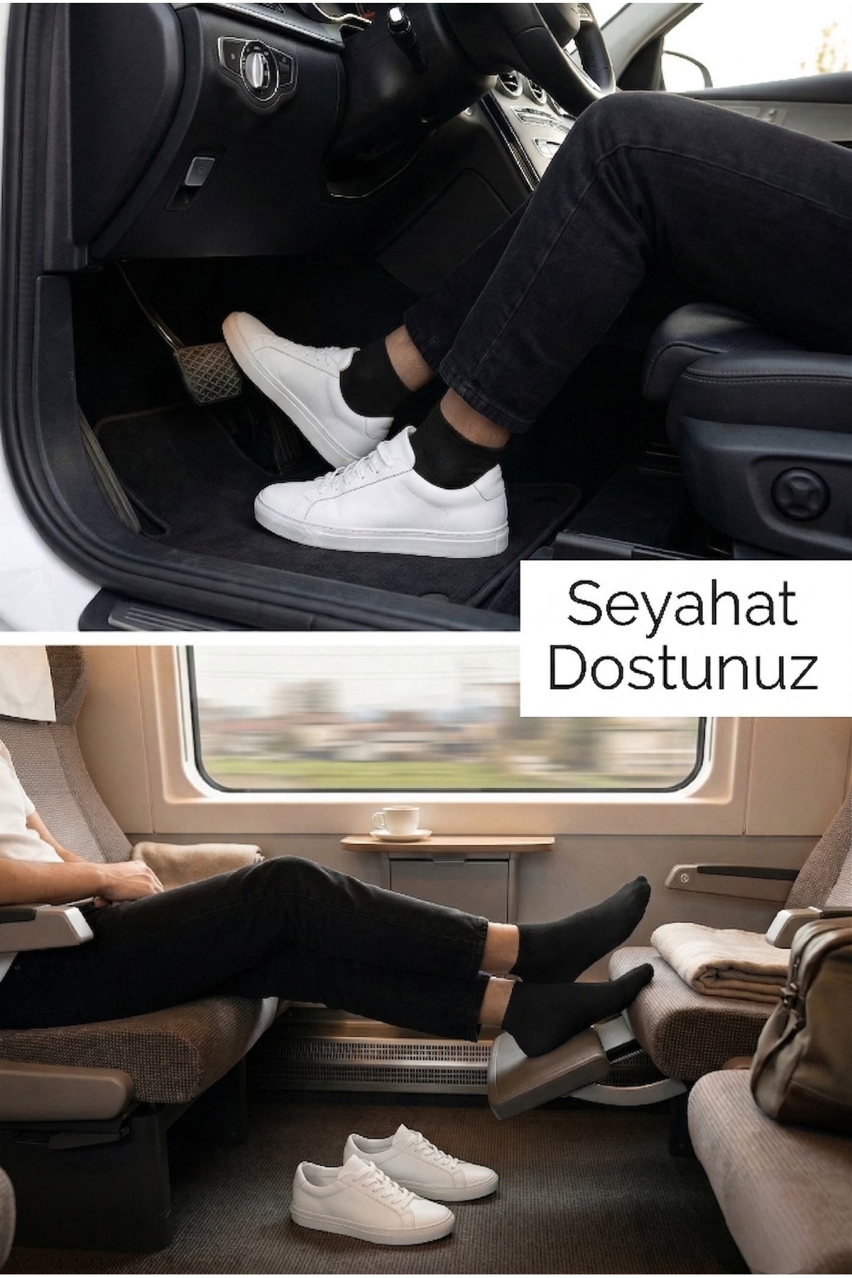 Kadın Siyah Lastiksiz Seyahat Çorabı 3’lü Paket Dikişsiz/Premium/Pamuk/Kısa/ Yolculuk Çorabı