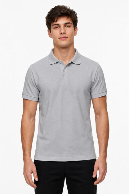Erkek Gri Polo Yaka T-shirt