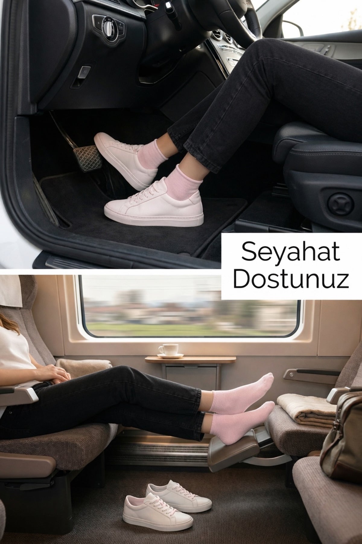 Kadın Pembe Lastiksiz Seyahat Çorabı 3’lü Paket Dikişsiz/Premium/Pamuk/Kısa/ Yolculuk Çorabı