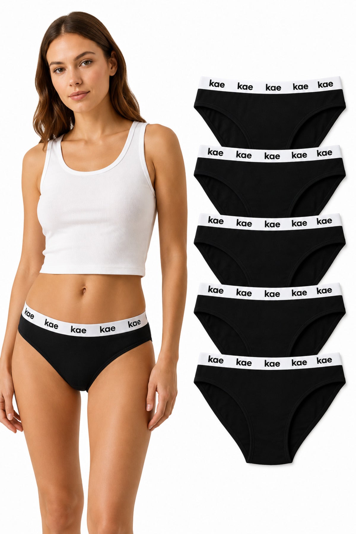 Kadın 5'li Slip Lastikli Külot Extra Yumuşak Pamuklu İz Bırakmaz Soft Premium Kumaş