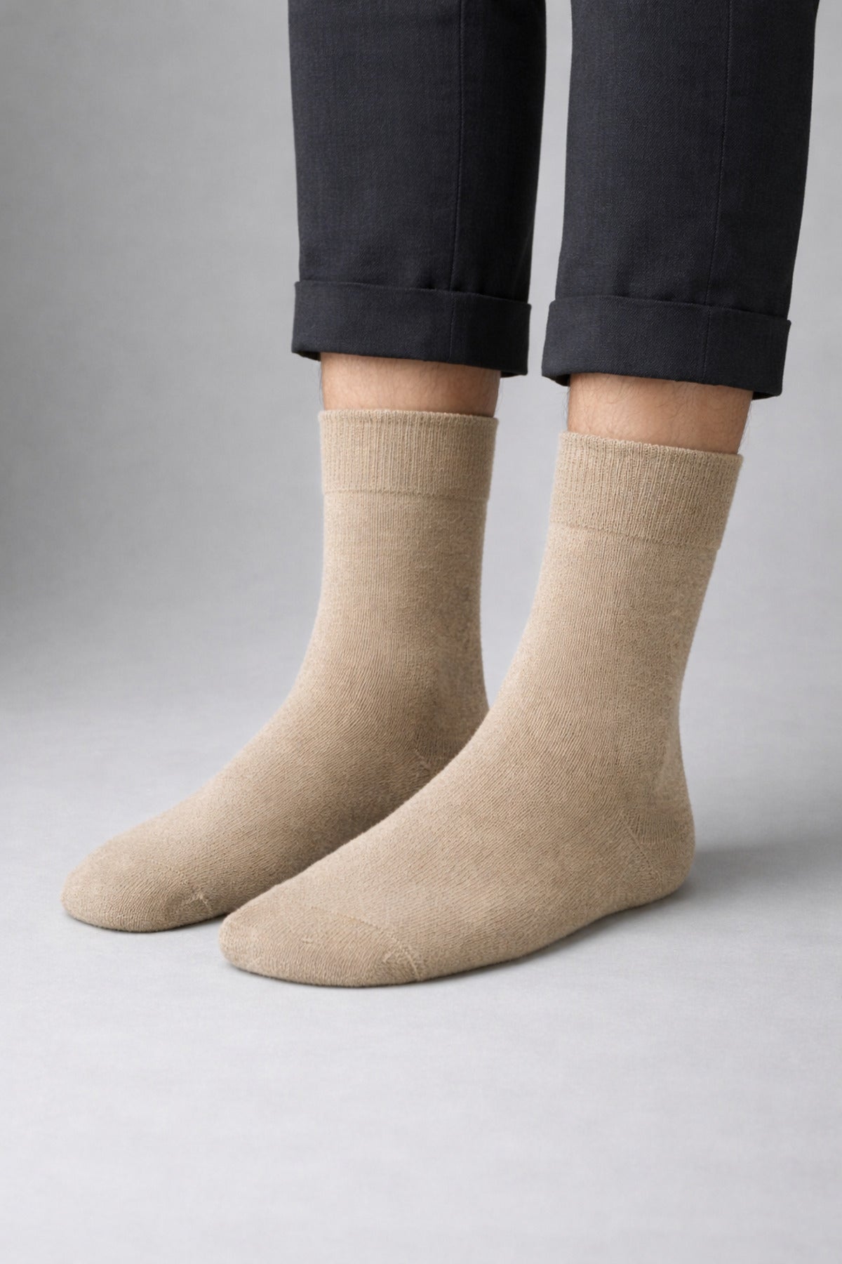 Ducks Socks Toprak Renkleri Erkek 3'lü Dikişsiz Isı Koruyucu Termal Kışlık Havlu Çorap
