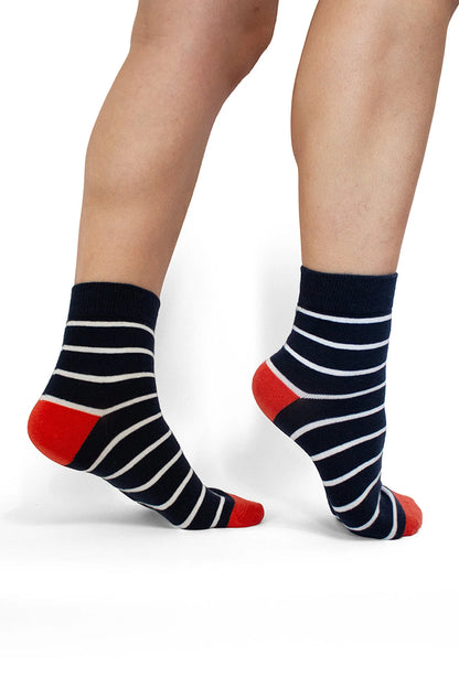 KaeLaurean Women's Short Sock Colorful Striped Seamless 