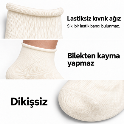 6200 kadın uzun konç lastiksiz çorap 6 çift – Ekru – 3. görsel