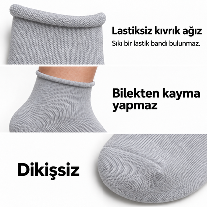6200 kadın uzun konç lastiksiz çorap 6 çift – Gri – 3. görsel