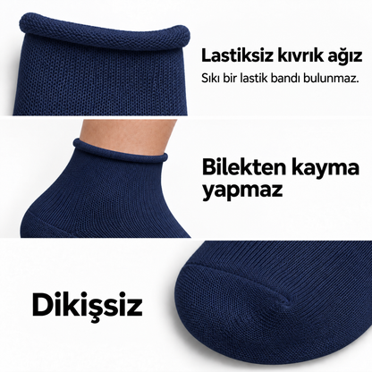 6201 kadın kısa konç lastiksiz çorap 6 çift – Lacivert – 3. görsel