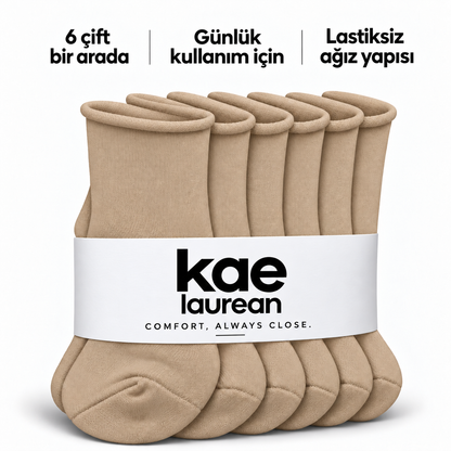 6250 erkek uzun konç lastiksiz çorap 6 çift – Bej – 4. görsel