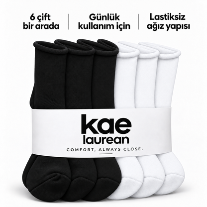 6250 erkek uzun konç lastiksiz çorap 6 çift – 3 Siyah + 3 Beyaz – 4. görsel