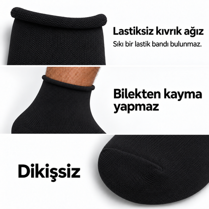 6250 erkek uzun konç lastiksiz çorap 6 çift – Siyah – 3. görsel