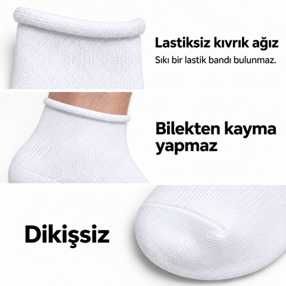 6251 erkek kısa konç lastiksiz çorap 6 çift – Beyaz – 3. görsel