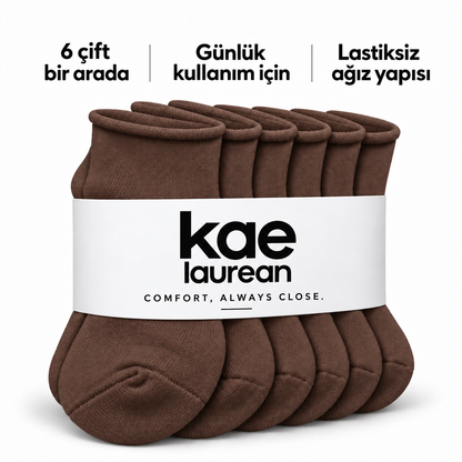 6251 erkek kısa konç lastiksiz çorap 6 çift – Kahverengi – 4. görsel
