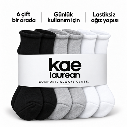 6251 erkek kısa konç lastiksiz çorap 6 çift – 2 Siyah + 2 Beyaz + 2 Gri – 4. görsel