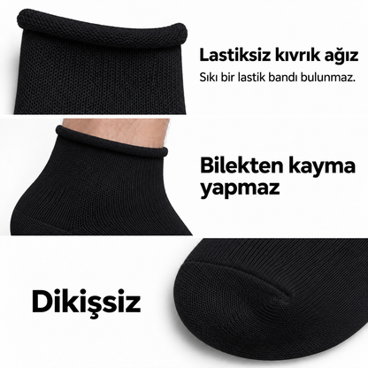 6251 erkek kısa konç lastiksiz çorap 6 çift – Siyah – 3. görsel