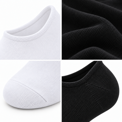 8034 erkek bambu sneaker çorap 6 çift – 3 Beyaz + 3 Siyah – 3. görsel